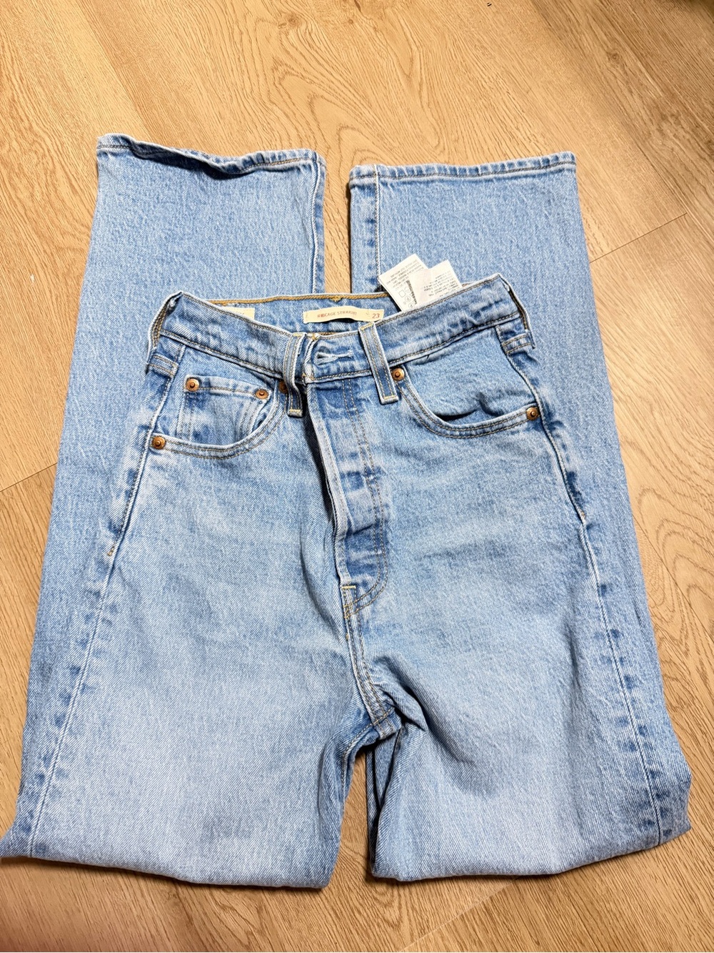 Levi's Light Blue High-Rise Straight Leg Jeans